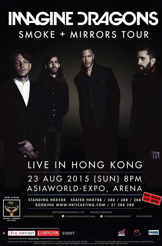 Imagine Dragons: Smoke + Mirrors Tour @ AsiaWorld-Expo, Arena - 23 August 2015