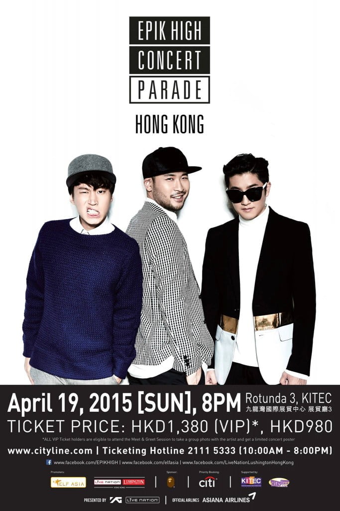 Epik High @ KITEC - 8pm, 19 April, 2015