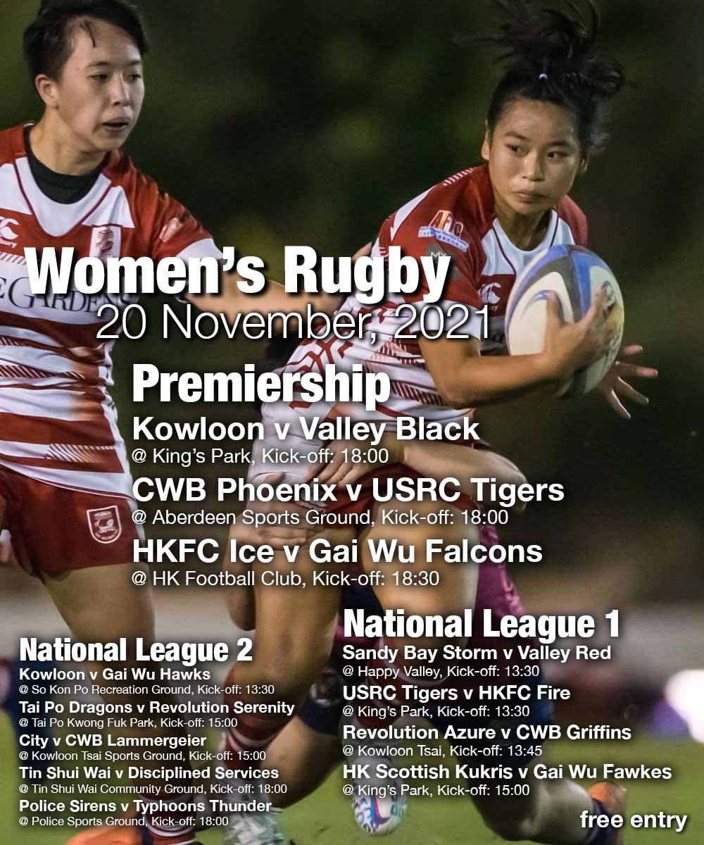 Women’s Rugby Fixtures: 20 November, 2021